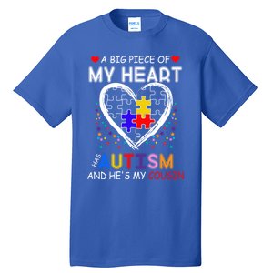 A Big Piece Of My Heart Has Autism And He's My Cousin Meaningful Gift Tall T-Shirt