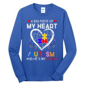 A Big Piece Of My Heart Has Autism And He's My Cousin Meaningful Gift Tall Long Sleeve T-Shirt