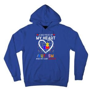 A Big Piece Of My Heart Has Autism And He's My Cousin Meaningful Gift Tall Hoodie