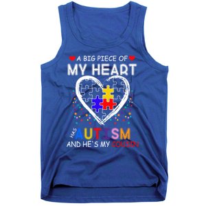 A Big Piece Of My Heart Has Autism And He's My Cousin Meaningful Gift Tank Top