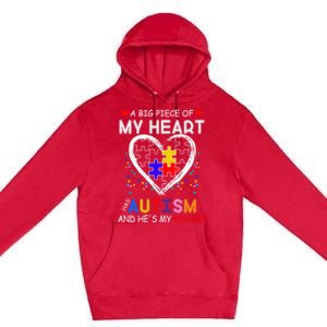 A Big Piece Of My Heart Has Autism And He's My Cousin Meaningful Gift Premium Pullover Hoodie