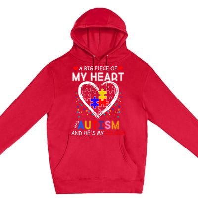 A Big Piece Of My Heart Has Autism And He's My Cousin Meaningful Gift Premium Pullover Hoodie