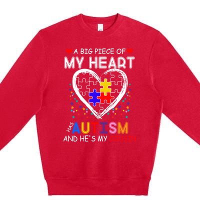 A Big Piece Of My Heart Has Autism And He's My Cousin Meaningful Gift Premium Crewneck Sweatshirt