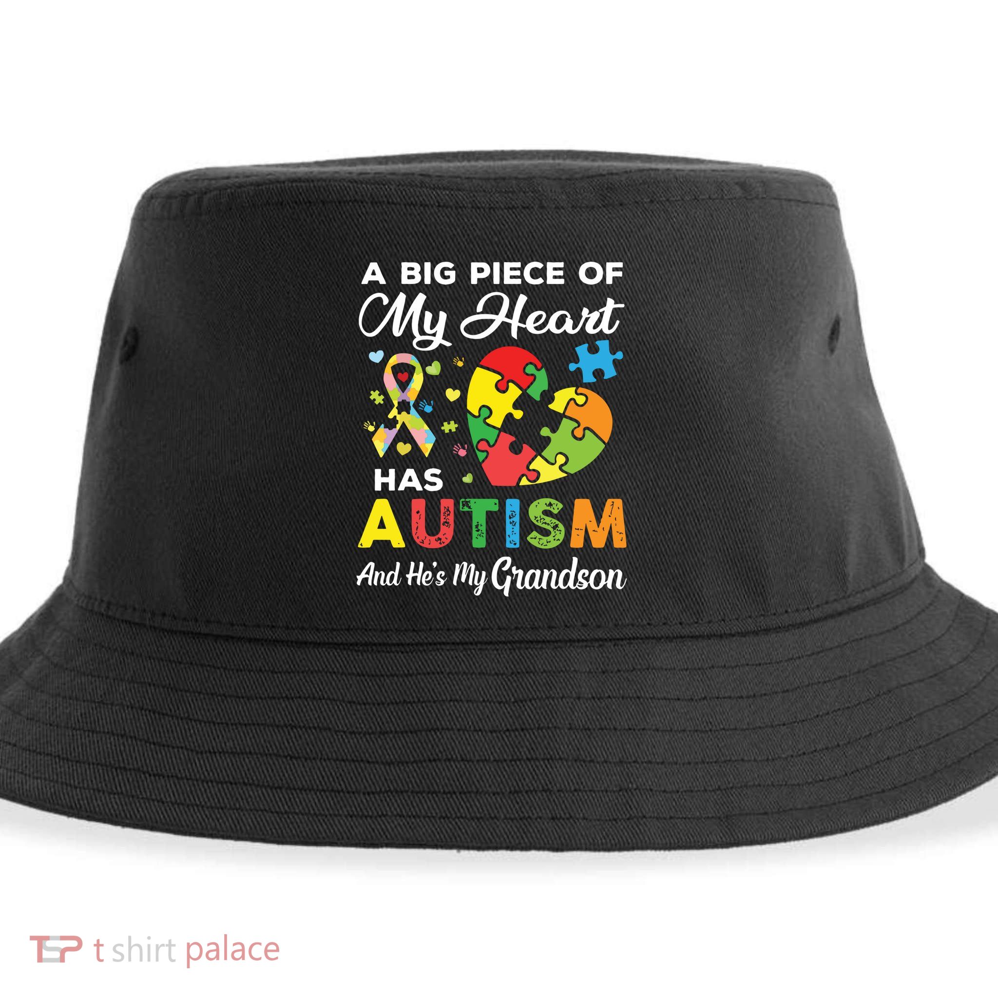 A Big Piece Of My Heart Has Autism And Hes My Grandson Sustainable Bucket Hat