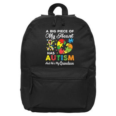 A Big Piece Of My Heart Has Autism And Hes My Grandson 16 in Basic Backpack