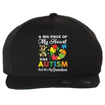 A Big Piece Of My Heart Has Autism And Hes My Grandson Wool Snapback Cap