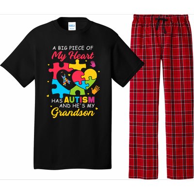 A Big Piece Of My Heart Has Autism And He's My Grandson Autism Awareness Pajama Set