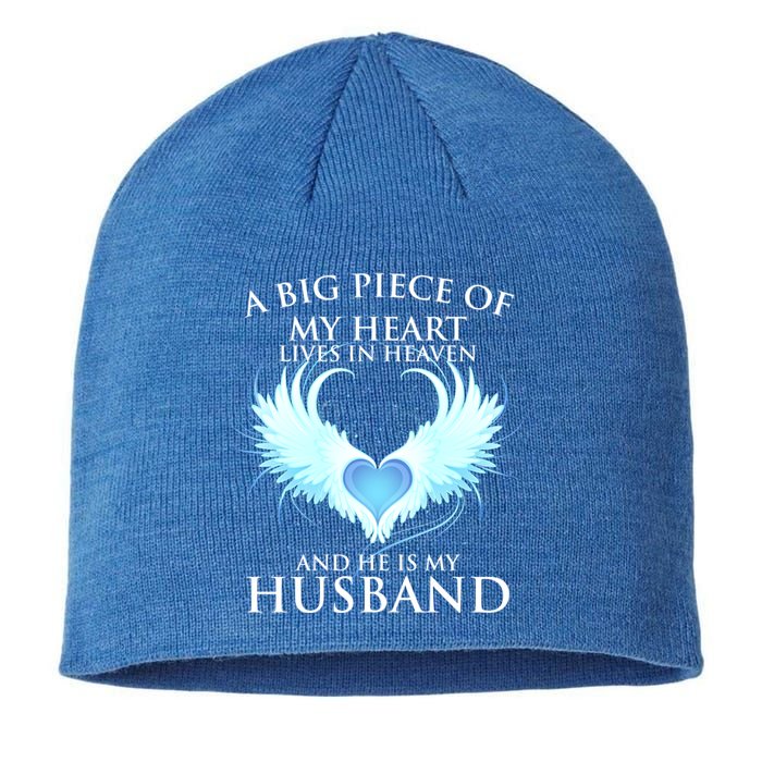 A Big Piece Of My Heart Lives In Heaven And He Is My Husband Great Gift Sustainable Beanie