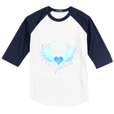 A Big Piece Of My Heart Lives In Heaven And He Is My Husband Great Gift Baseball Sleeve Shirt