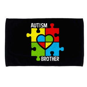 Autism Brother Puzzle Pieces And Heart Gift Microfiber Hand Towel