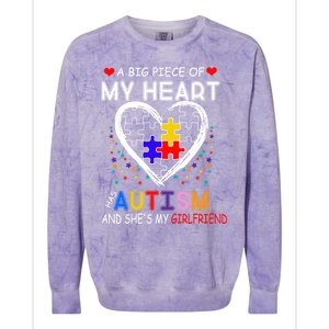 A Big Piece Of My Heart Has Autism And She's My Friend Gift Colorblast Crewneck Sweatshirt