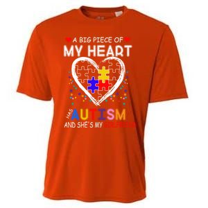 A Big Piece Of My Heart Has Autism And She's My Friend Gift Cooling Performance Crew T-Shirt