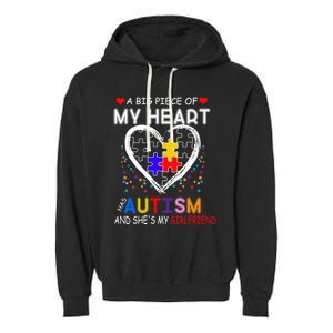 A Big Piece Of My Heart Has Autism And She's My Friend Gift Garment-Dyed Fleece Hoodie