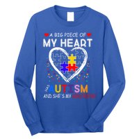 A Big Piece Of My Heart Has Autism And She's My Friend Gift Long Sleeve Shirt