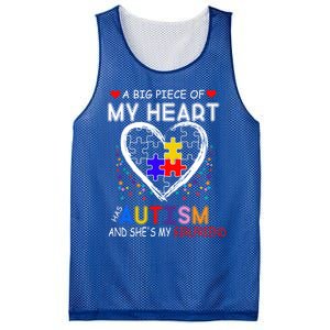 A Big Piece Of My Heart Has Autism And She's My Friend Gift Mesh Reversible Basketball Jersey Tank