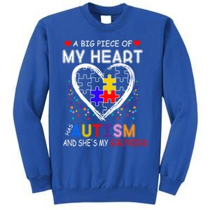 A Big Piece Of My Heart Has Autism And She's My Friend Gift Tall Sweatshirt