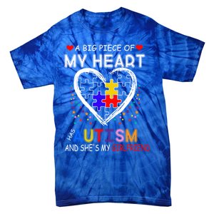 A Big Piece Of My Heart Has Autism And She's My Friend Gift Tie-Dye T-Shirt