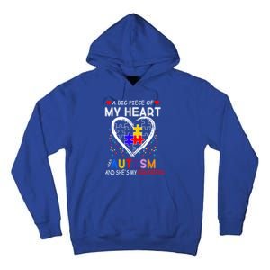 A Big Piece Of My Heart Has Autism And She's My Friend Gift Tall Hoodie