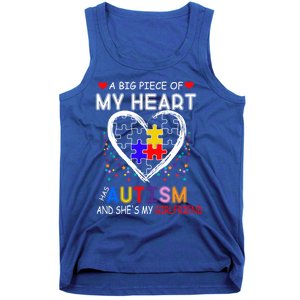 A Big Piece Of My Heart Has Autism And She's My Friend Gift Tank Top