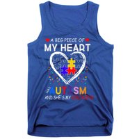 A Big Piece Of My Heart Has Autism And She's My Friend Gift Tank Top