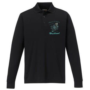 A Big Piece Of My Heart Lives In Heaven And He Is My Husband Performance Long Sleeve Polo