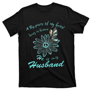 A Big Piece Of My Heart Lives In Heaven And He Is My Husband T-Shirt