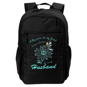 A Big Piece Of My Heart Lives In Heaven And He Is My Husband Daily Commute Backpack