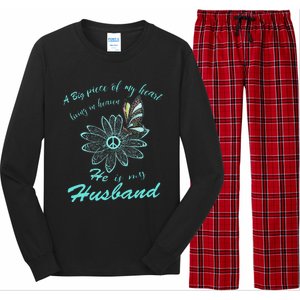 A Big Piece Of My Heart Lives In Heaven And He Is My Husband Long Sleeve Pajama Set