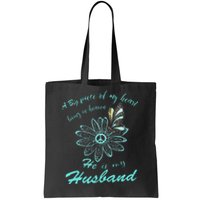 A Big Piece Of My Heart Lives In Heaven And He Is My Husband Tote Bag