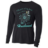 A Big Piece Of My Heart Lives In Heaven And He Is My Husband Cooling Performance Long Sleeve Crew