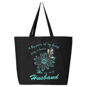 A Big Piece Of My Heart Lives In Heaven And He Is My Husband 25L Jumbo Tote