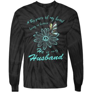 A Big Piece Of My Heart Lives In Heaven And He Is My Husband Tie-Dye Long Sleeve Shirt