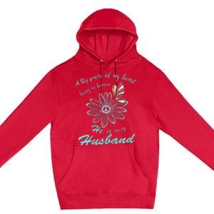 A Big Piece Of My Heart Lives In Heaven And He Is My Husband Premium Pullover Hoodie