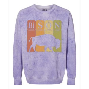 American Bison Periodic Table Elements Buffalo Retro Colorblast Crewneck Sweatshirt