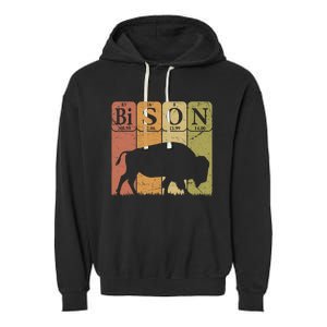 American Bison Periodic Table Elements Buffalo Retro Garment-Dyed Fleece Hoodie