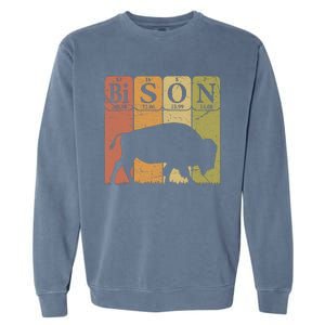 American Bison Periodic Table Elements Buffalo Retro Garment-Dyed Sweatshirt