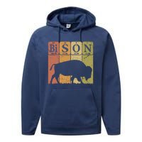 American Bison Periodic Table Elements Buffalo Retro Performance Fleece Hoodie