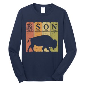 American Bison Periodic Table Elements Buffalo Retro Long Sleeve Shirt