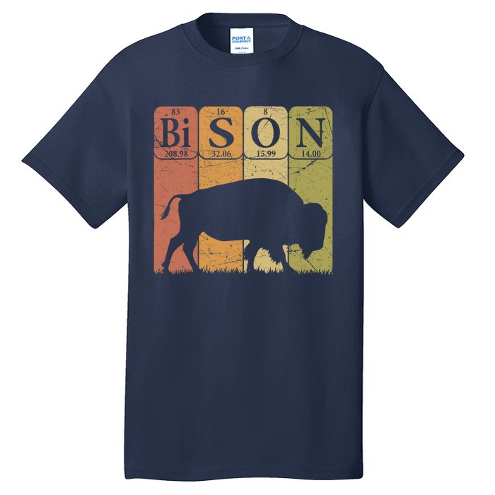 American Bison Periodic Table Elements Buffalo Retro Tall T-Shirt