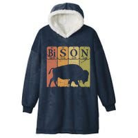 American Bison Periodic Table Elements Buffalo Retro Hooded Wearable Blanket