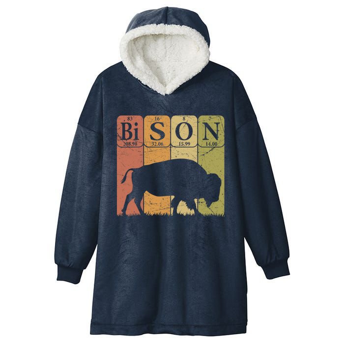 American Bison Periodic Table Elements Buffalo Retro Hooded Wearable Blanket