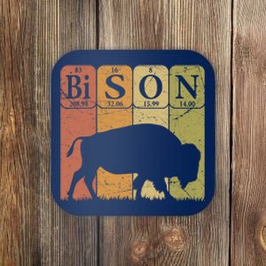 American Bison Periodic Table Elements Buffalo Retro Coaster