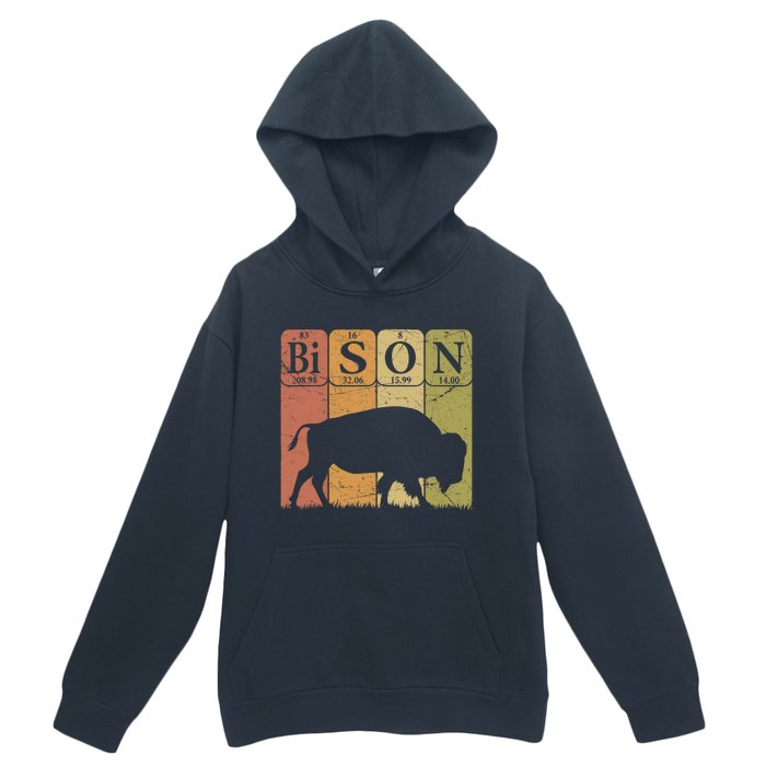 American Bison Periodic Table Elements Buffalo Retro Urban Pullover Hoodie