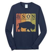 American Bison Periodic Table Elements Buffalo Retro Tall Long Sleeve T-Shirt