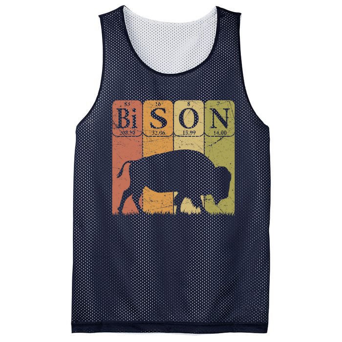 American Bison Periodic Table Elements Buffalo Retro Mesh Reversible Basketball Jersey Tank