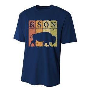 American Bison Periodic Table Elements Buffalo Retro Performance Sprint T-Shirt