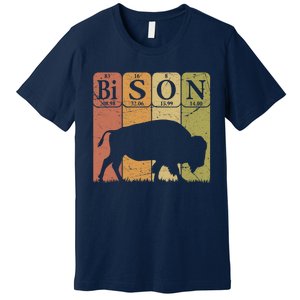 American Bison Periodic Table Elements Buffalo Retro Premium T-Shirt