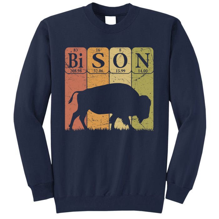 American Bison Periodic Table Elements Buffalo Retro Tall Sweatshirt