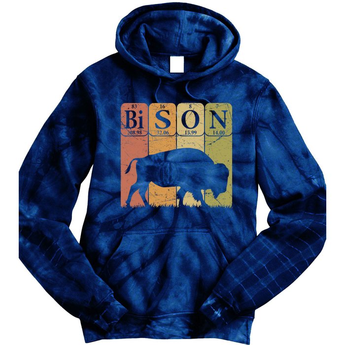 American Bison Periodic Table Elements Buffalo Retro Tie Dye Hoodie