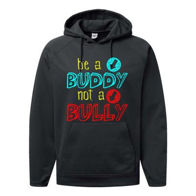 Anti Bullying Positive Message Be A Buddy Not A Bully Performance Fleece Hoodie